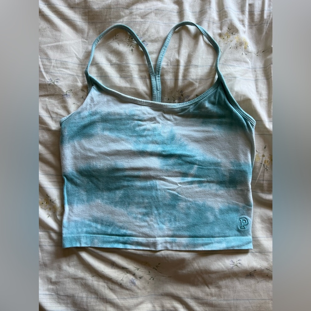 PINK Victoria’s Secret Tie Dye Crop Tank with Built In Bra